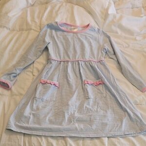 Stitchy Fish Blue and Pink Kids Dress